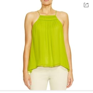 Halston Heritage Square Neck Silk Brat Top